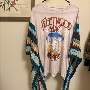Fleetwood Mac Graphic Tee with Crochet Cardigan